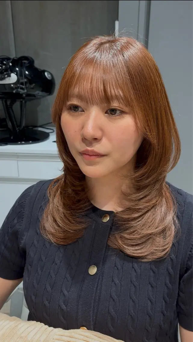 セミロング カラー 銀座/骨格診断 垢抜けレイヤー/菅原のヘアスタイル