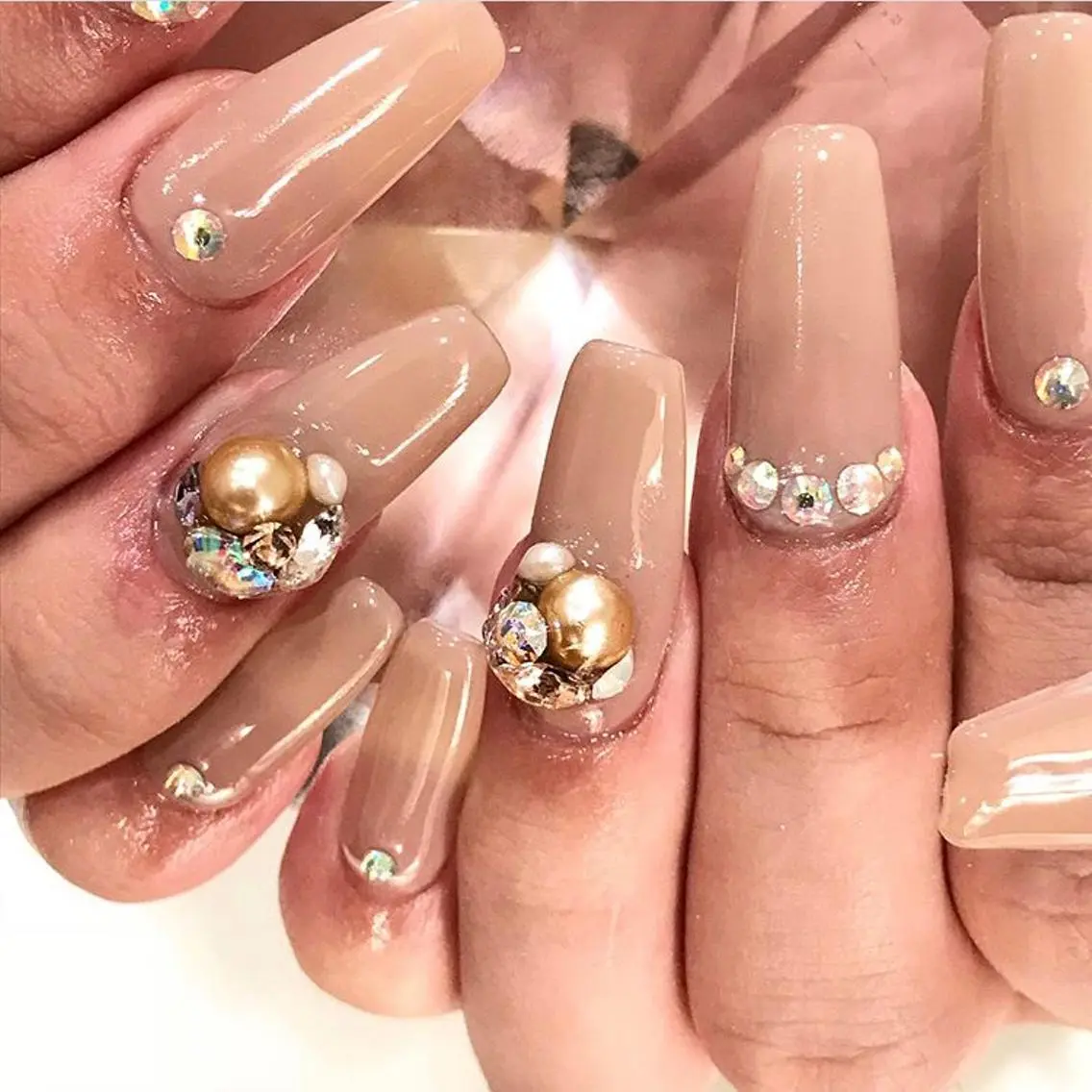 ネイル 渋谷／チップ長さ出し 👑アプレgel-xのネイルデザイン