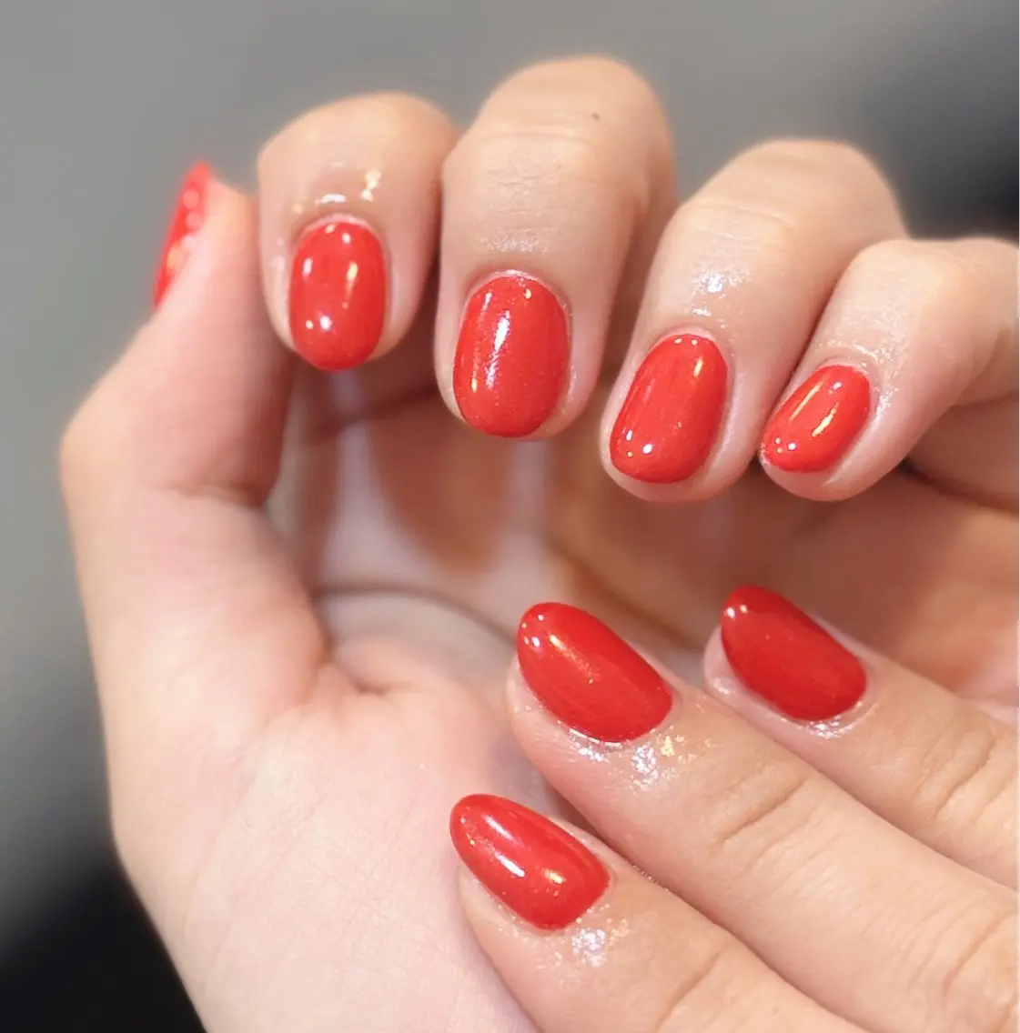 ネイル メンズネイル ワンカラーネイル 赤色 ハンドネイル MIMnail メンズネイリストのネイルデザイン