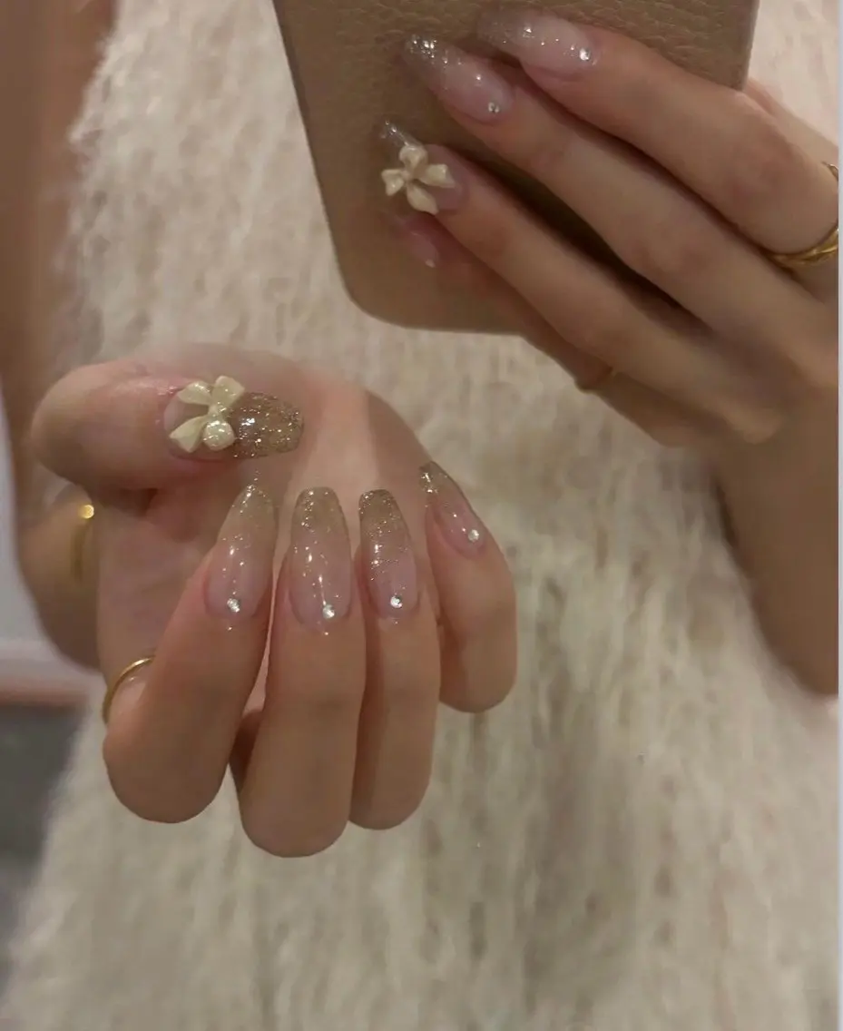 ネイル 長さ出し フレンチネイル グラデーション 卒業式 マグネットネイル ハンドネイル MIHANA NAILのネイルデザイン