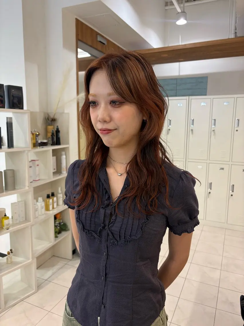 ロング ヘアカラー トリートメント レイヤー/透明感 カラー/ユウカのヘアスタイル
