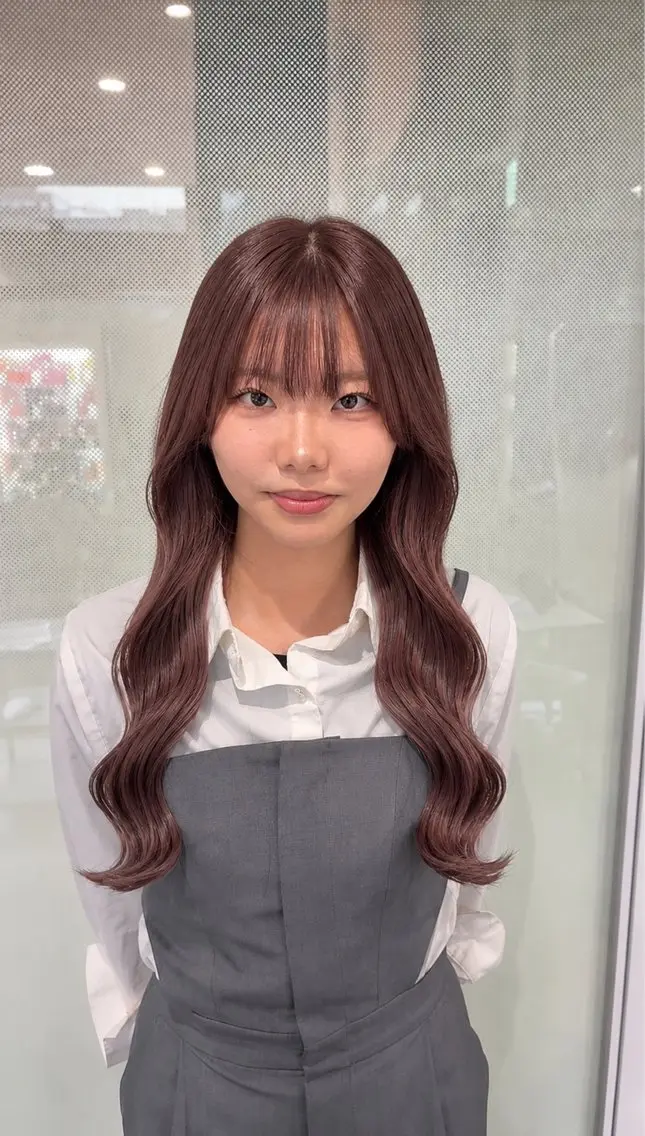 ロング カラー ブラウンカラー ピンクカラー ピンクブラウン カット ヘアカラー 坂本奈都美/Jr.s 🎀のヘアスタイル