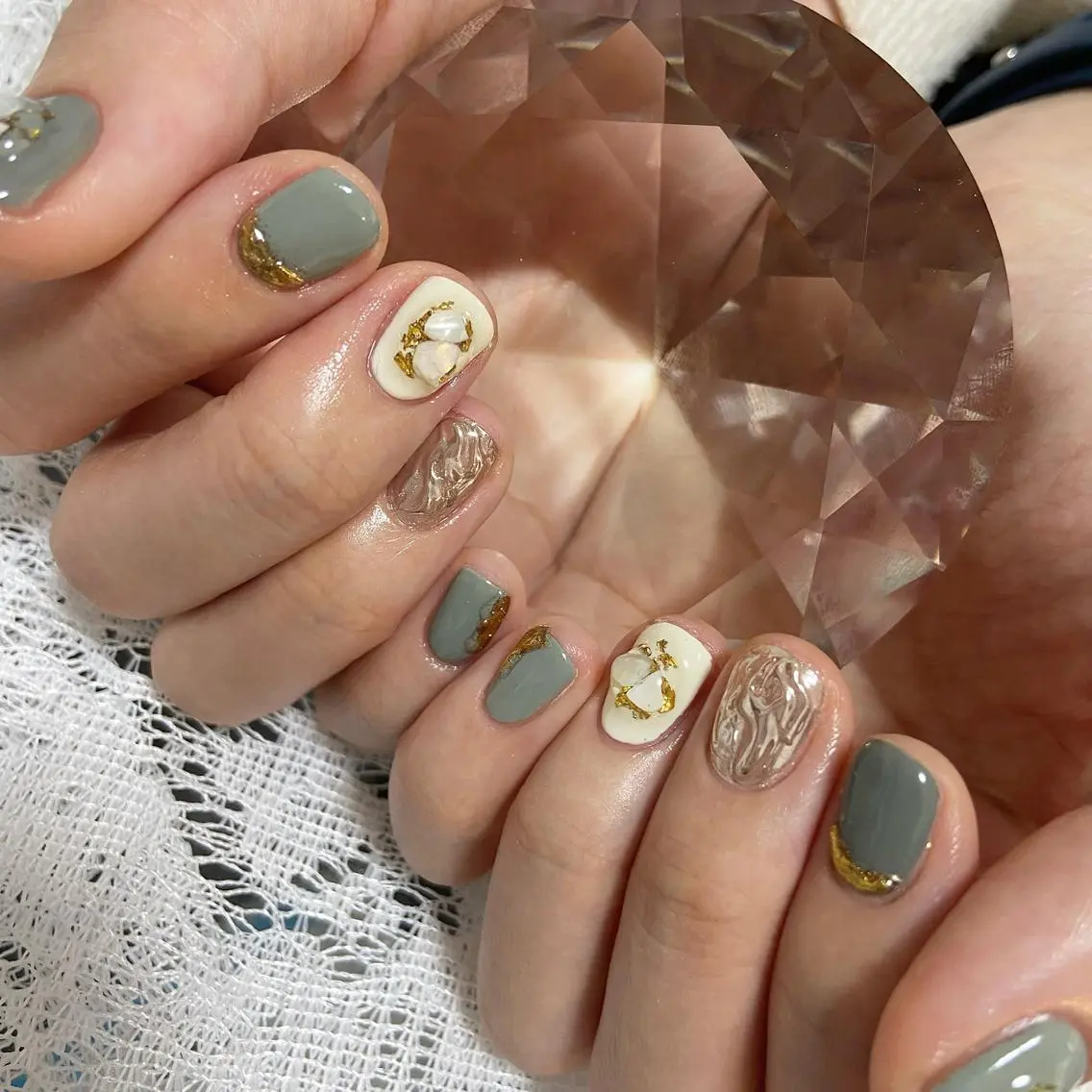 ネイル 持ち込み ハンドネイル ハンドケア nail salon M'U【エムユー】のネイルデザイン