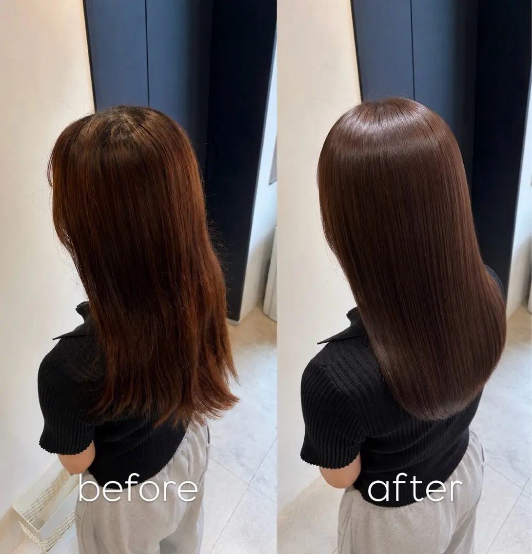 ロング ヘアカラー トリートメント 髪質改善×透明感 カラー雄貴のヘアスタイル