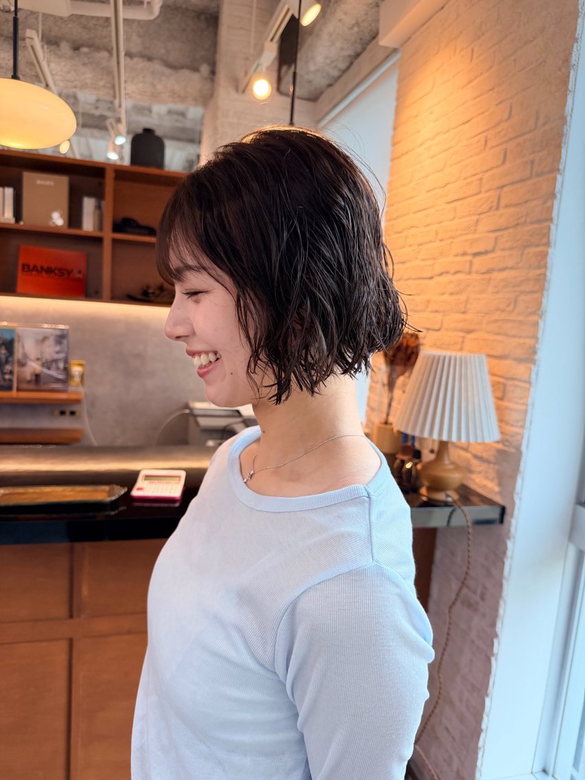 ショート カラー パーマ ショートボブ ボブ ショートヘア カット ヘアカラー パーマ トリートメント くせ毛・パーマ◎ ミズノアサミのヘアスタイル