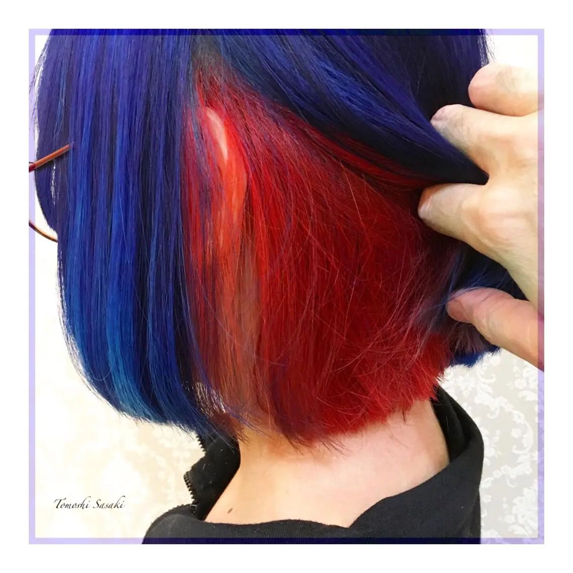 カラー レッドカラー ササキ トモシのヘアスタイル