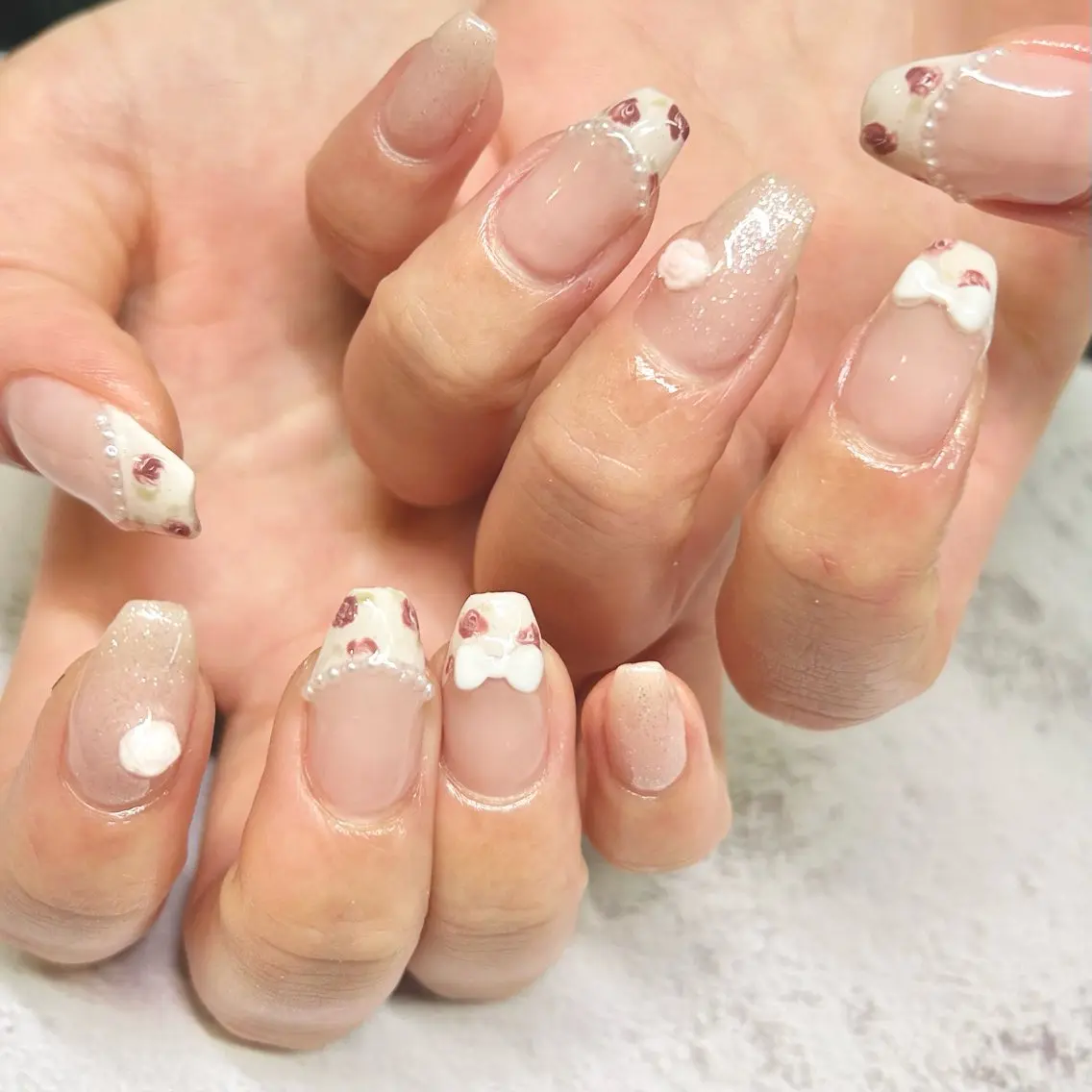 ネイル フレンチネイル 持ち込み Cherry's club🍒ゆかのネイルデザイン