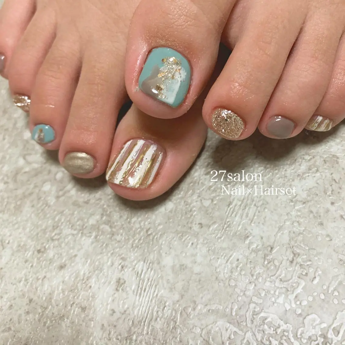 ネイル フットネイル 夏ネイル フットネイル 27salon yuinaのネイルデザイン
