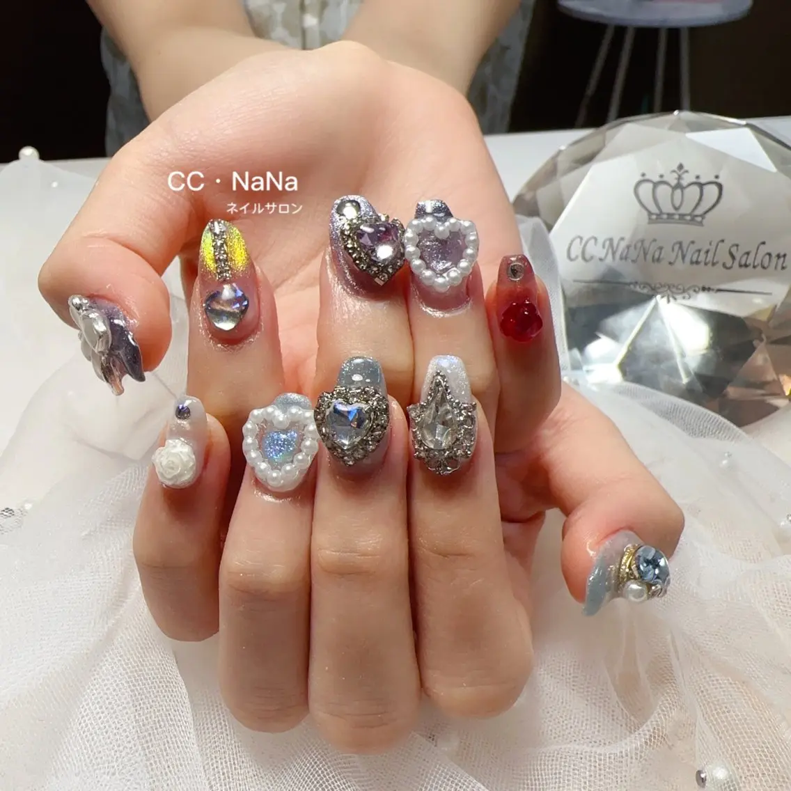 ネイル 持ち込み スカルプネイル ハンドネイル 💎CC・NaNa 韓国風ネイル🌙Cのネイルデザイン