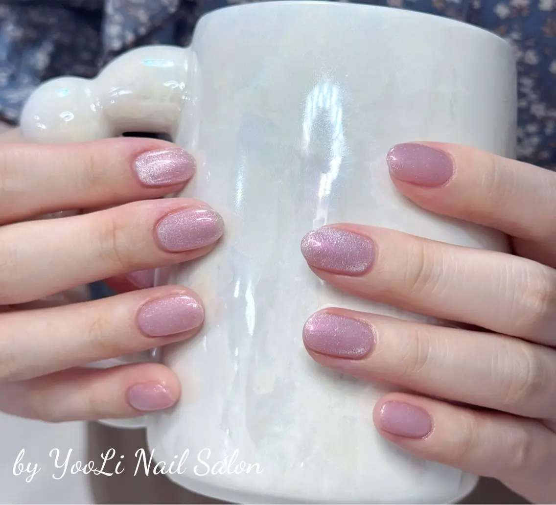 ネイル アートネイル オーロラネイル チークネイル フレンチネイル ガラスフレンチ ハンドネイル 🎀🎀YooLi Nail Salonのネイルデザイン