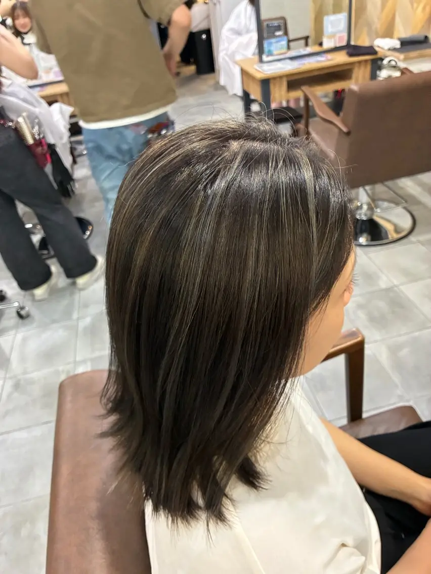 ミディアム カラー カット ヘアカラー トリートメント ❄️中野侑香❄️ ハイライト/ブリーチのヘアスタイル