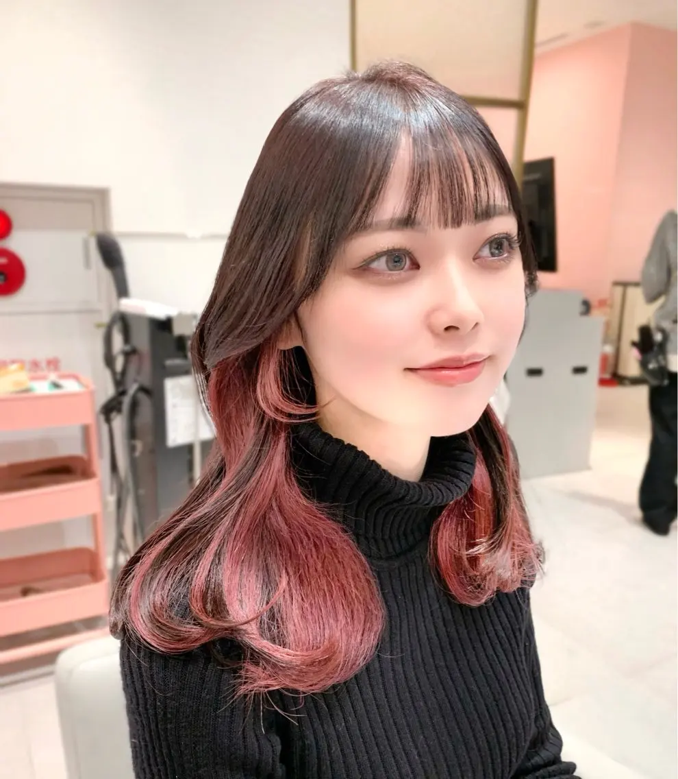ミディアム カラー カット ヘアカラー トリートメント ヘッドスパ ヘアセット 韓国ヘア/レイヤー/ 顔まわり/りょーとのヘアスタイル