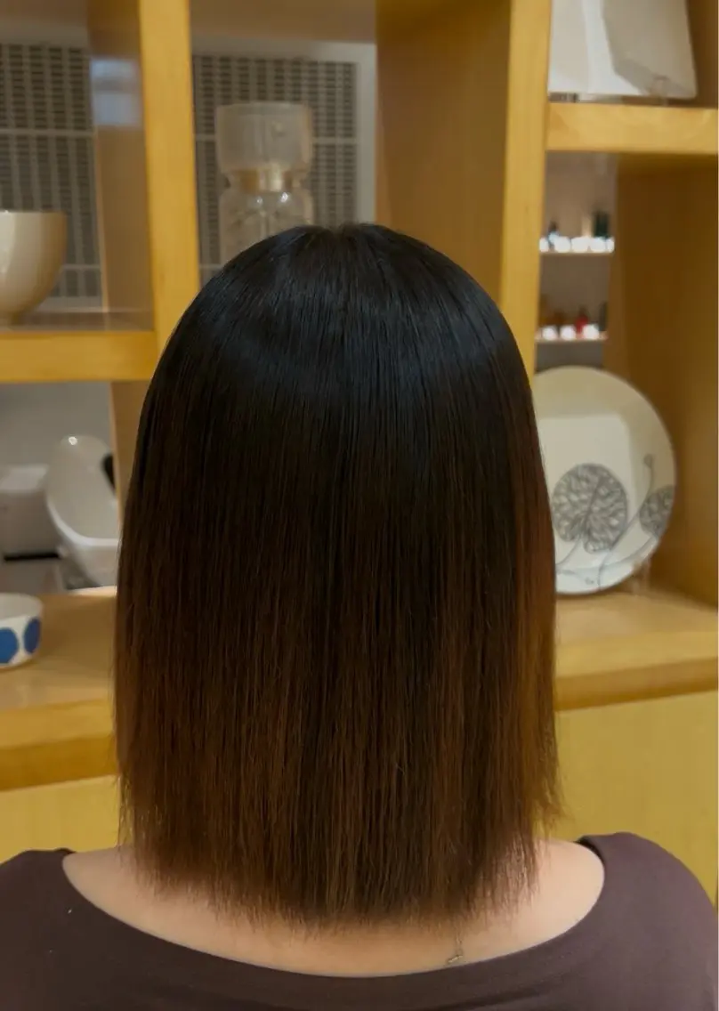 ミディアム パーマ 縮毛矯正 大窪 菜月のヘアスタイル