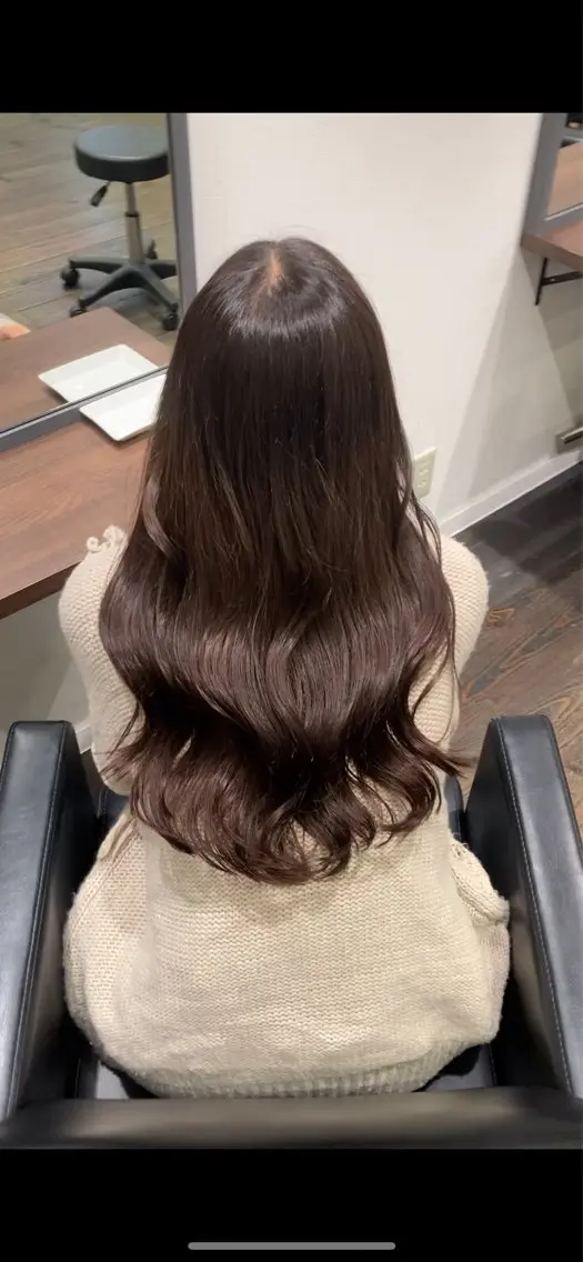 ロング カラー ブラウンカラー くすみブラウン 韓国風レイヤーカット 🇰🇷yumiのヘアスタイル