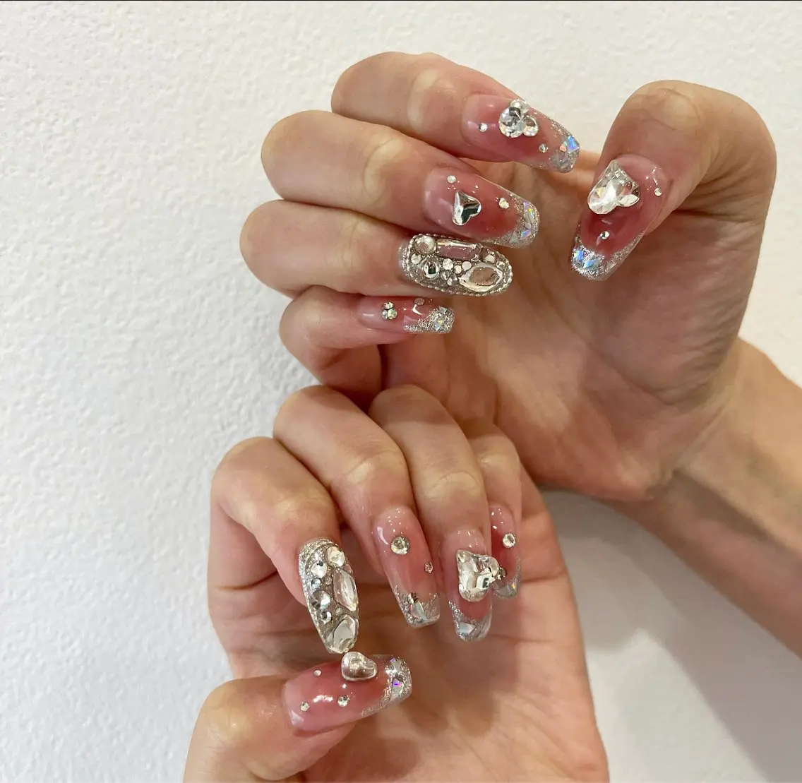 ネイル フレンチネイル ガラスフレンチ ワンホンネイル #Amin nail salonのネイルデザイン