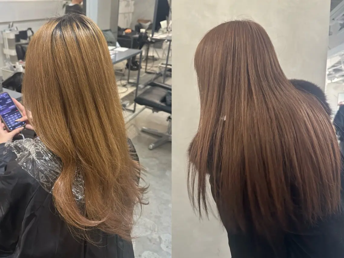 ロング カラー MOE レイヤー/新宿三丁目のヘアスタイル