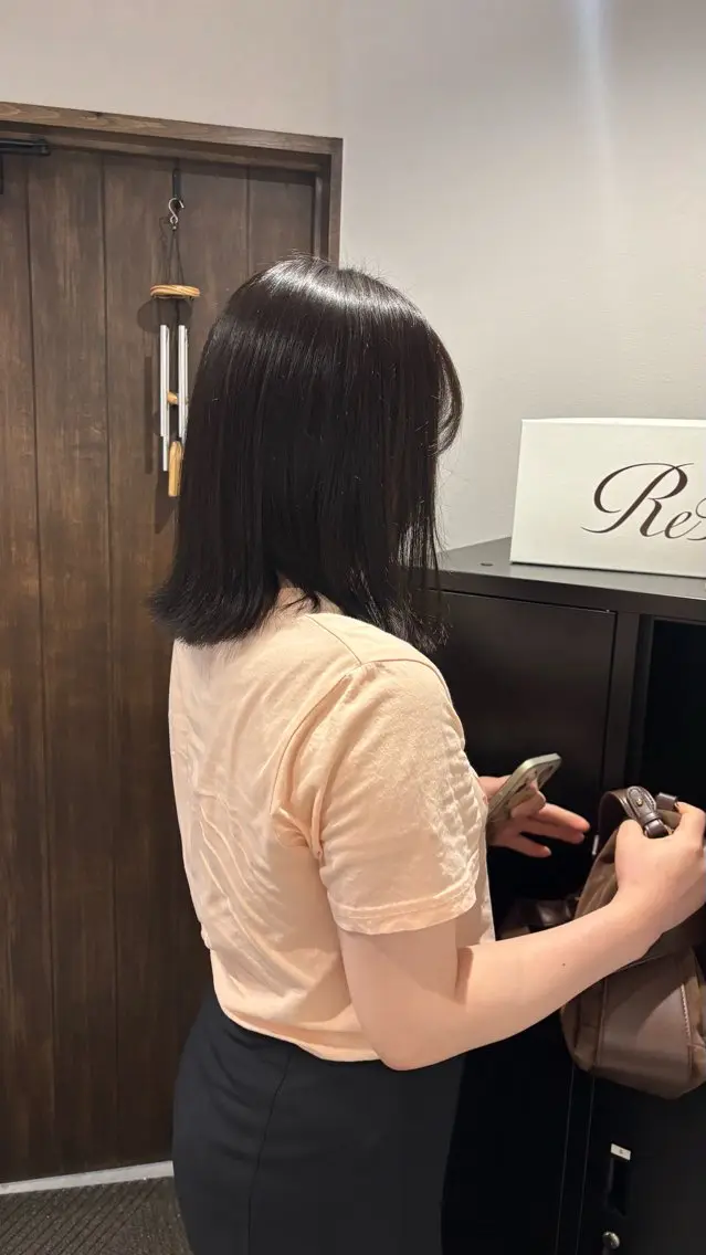 ミディアム トリートメント カット ヘアカラー トリートメント ヘッドスパ YURINO /ボブ ベージュ/ハイトーンのヘアスタイル