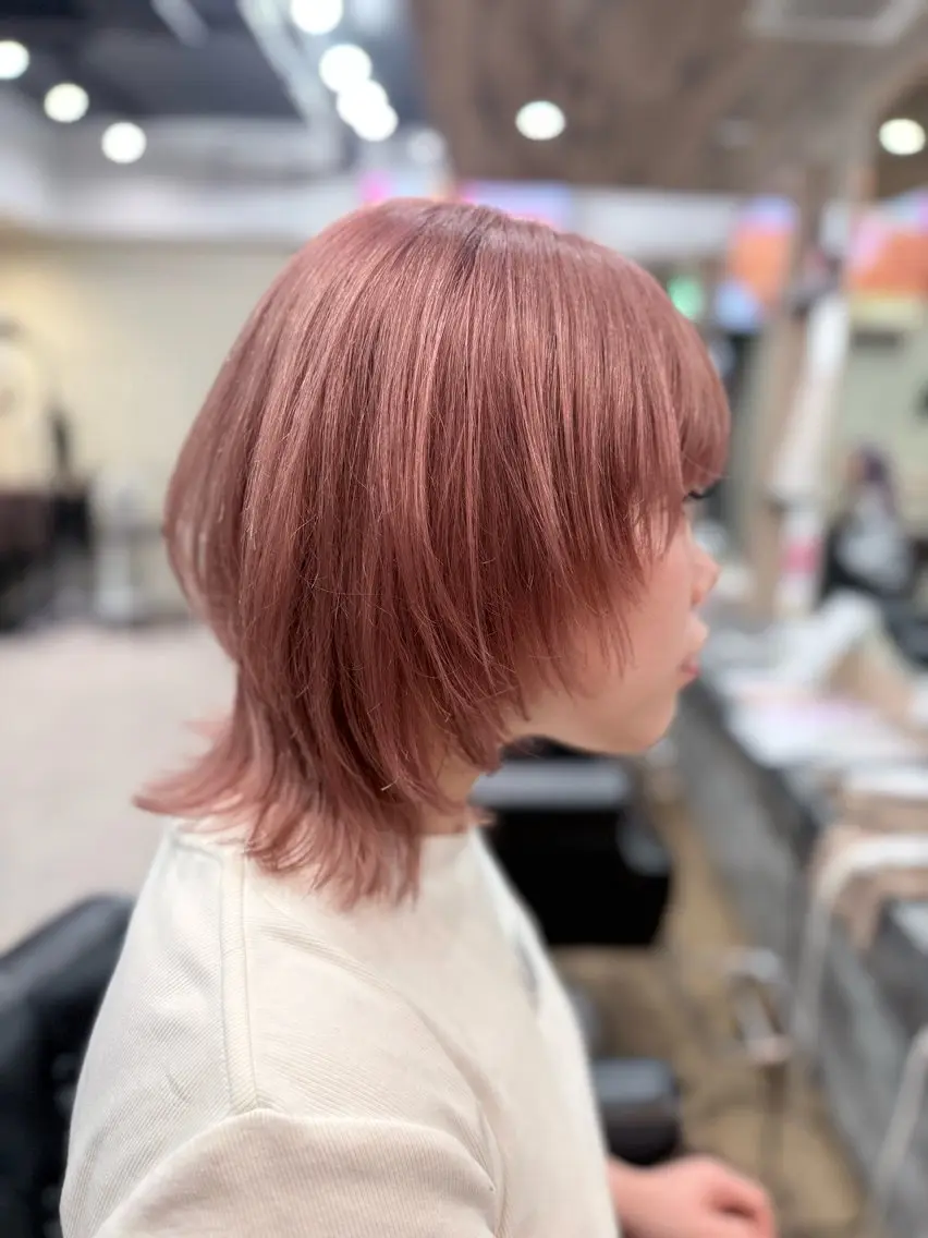 ミディアム カラー ベージュカラー ブリーチ ケアブリーチ 透明感カラー ピンクカラー ヘアカラー RIEブリーチ& エクステ特化型のヘアスタイル