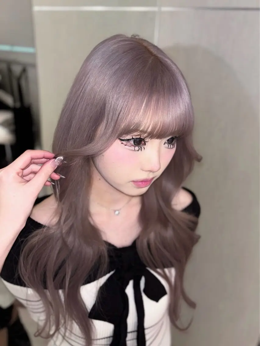 ロング カラー 透明感カラー ピンクカラー シルバー ヘアカラー 名駅/GEM lit risaのヘアスタイル