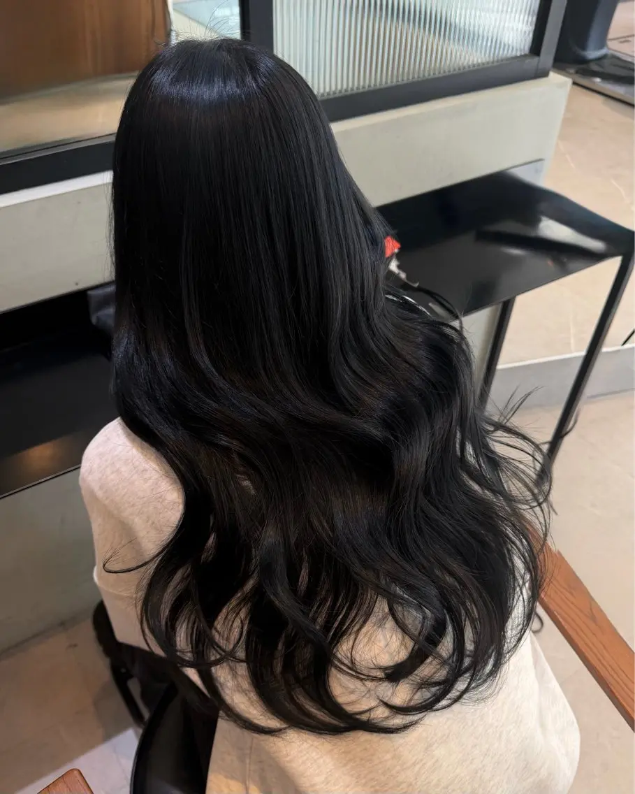 ロング カラー カット ヘアカラー トリートメント オリーブカラー🫒/ ハッシュカット/みゆのヘアスタイル