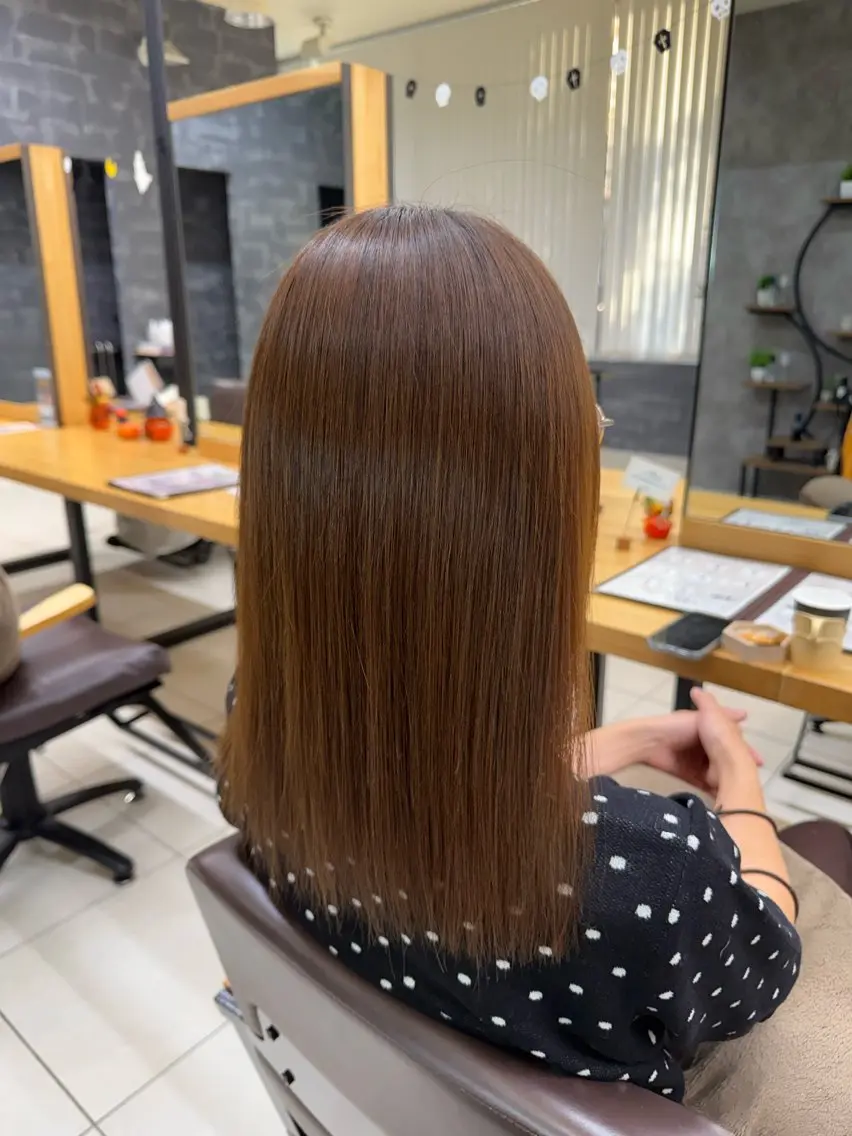 セミロング 髪質改善 縮毛矯正 カット 縮毛矯正 トリートメント 🫧髪質改善/美髪 /艶カラー/楓🫧のヘアスタイル