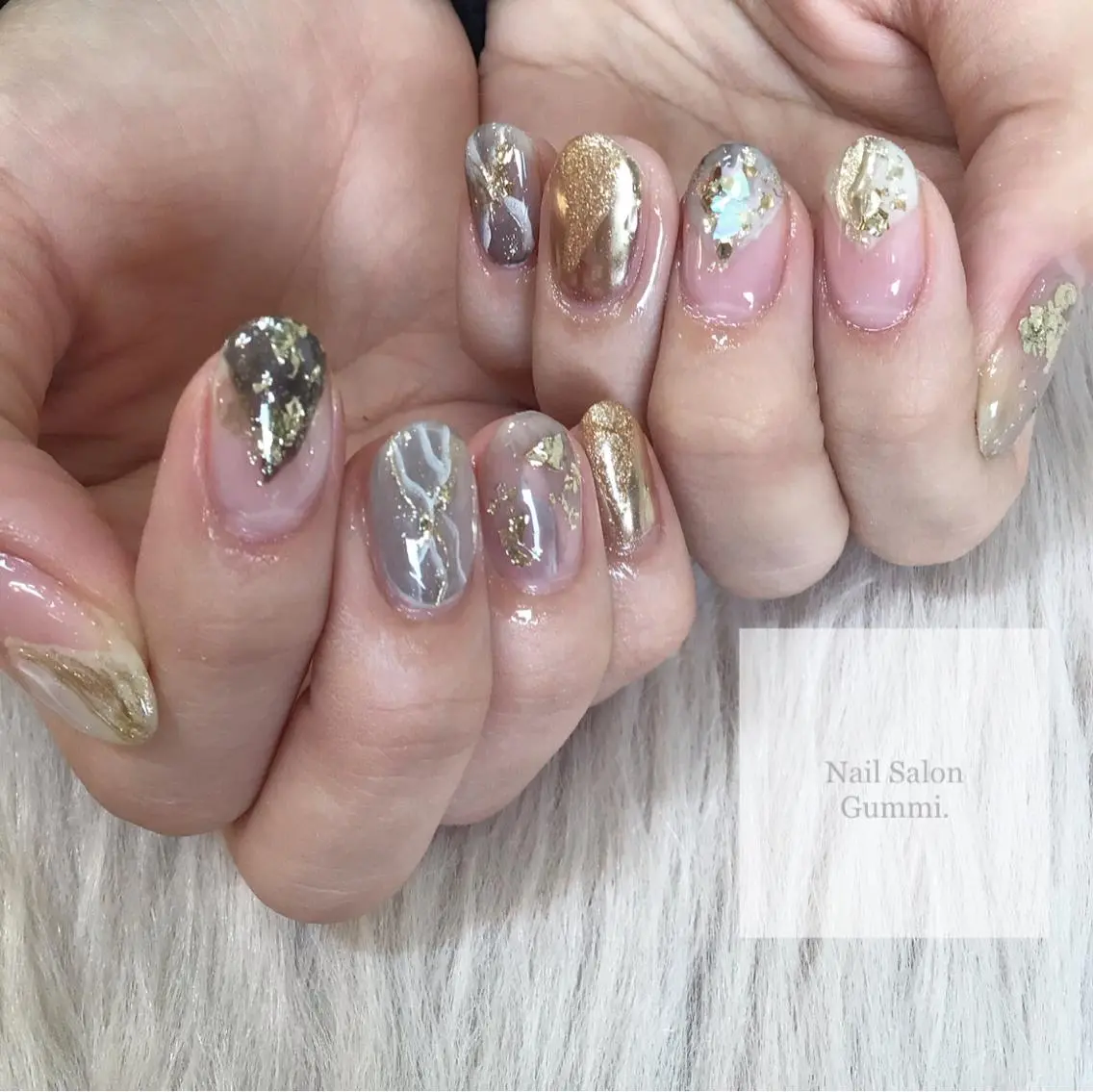 ネイル キラキラネイル 韓国ネイル ラメ(グリッター) ミラーネイル 持ち込み Nail Salon Gummi.のネイルデザイン