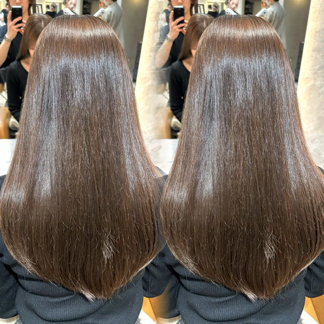 セミロング くびれヘア くせ毛 髪質改善 韓国風ヘア 縮毛矯正 カット ヘアカラー 縮毛矯正 トリートメント 銀座副店長/レイヤー /髪質改善/田島のヘアスタイル