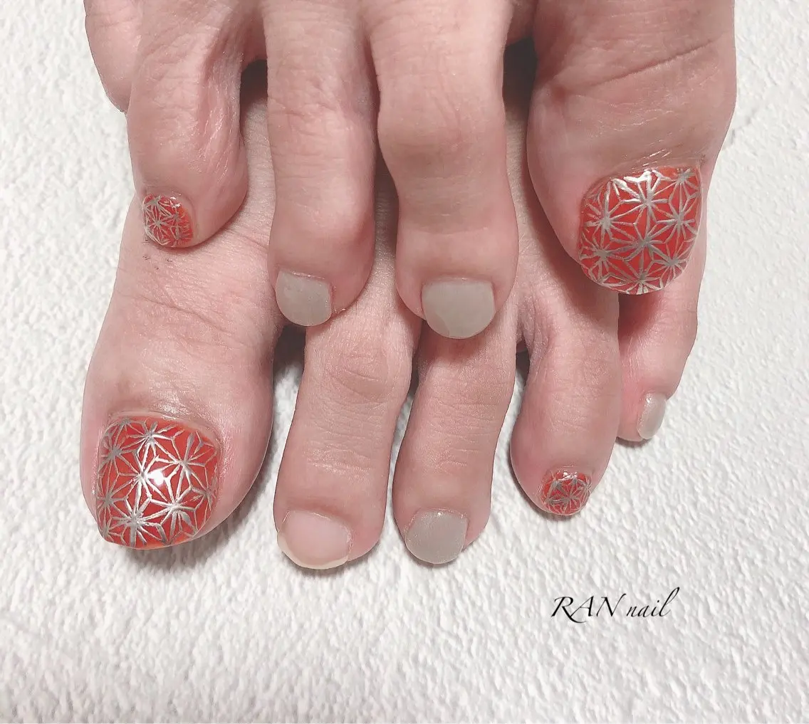 ネイル 成人式 フットネイル ジェルネイル 卒業式 シンプルネイル RAN nailのネイルデザイン