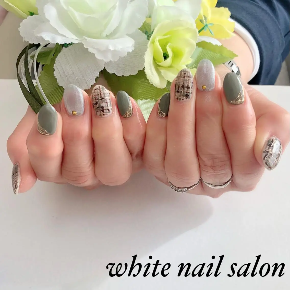 ネイル アートネイル フレンチネイル ジェルネイル ハードジェル 持ち込み ハンドネイル white nail salonのネイルデザイン