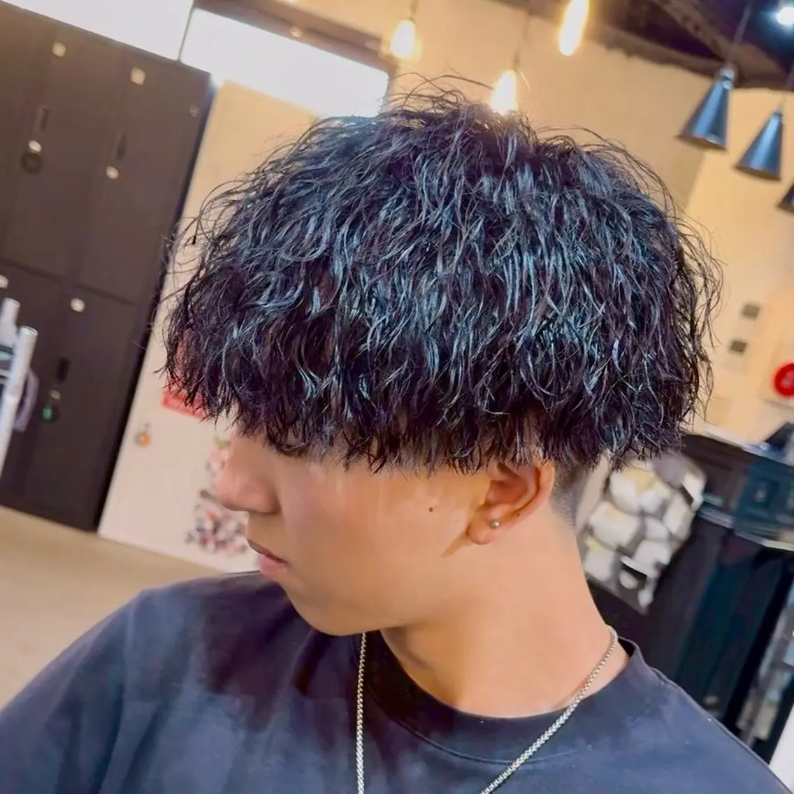 ショート パーマ メンズ シャドウ ツイスパ ニュアンスおがたのヘアスタイル