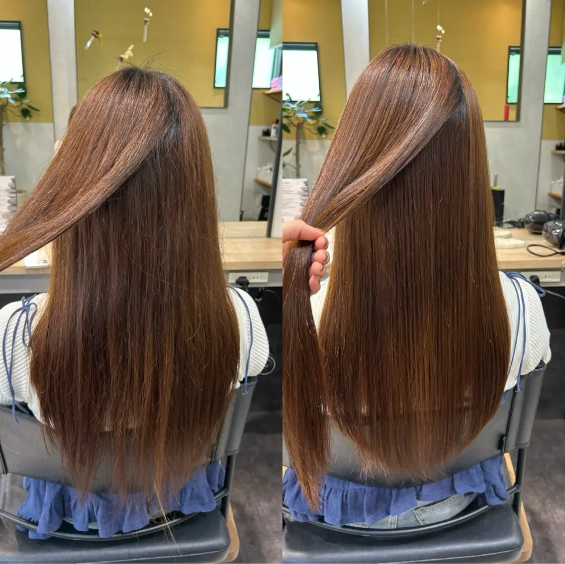 ロング パーマ 髪質改善 ストレートパーマ カット 縮毛矯正 トリートメント hub hair レイヤー/透明感のヘアスタイル