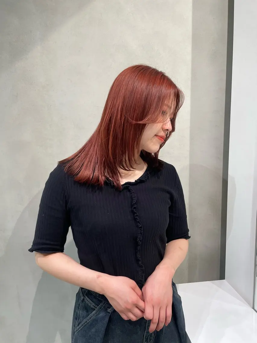 カラー hana🍑 ブリーチなしピンクのヘアスタイル