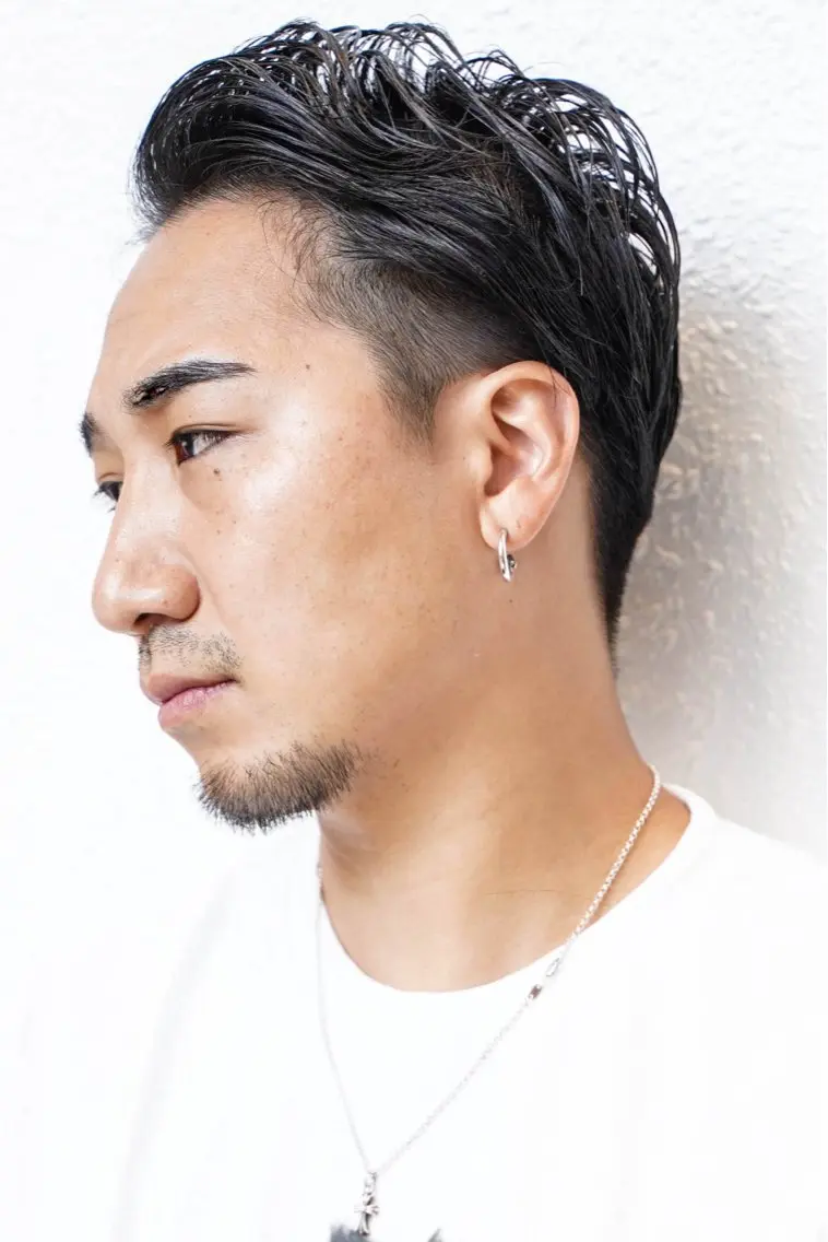 メンズ アップバング ビジネス 七三 刈り上げ メンズ専門美容室 JR宝塚駅徒歩1分のヘアスタイル