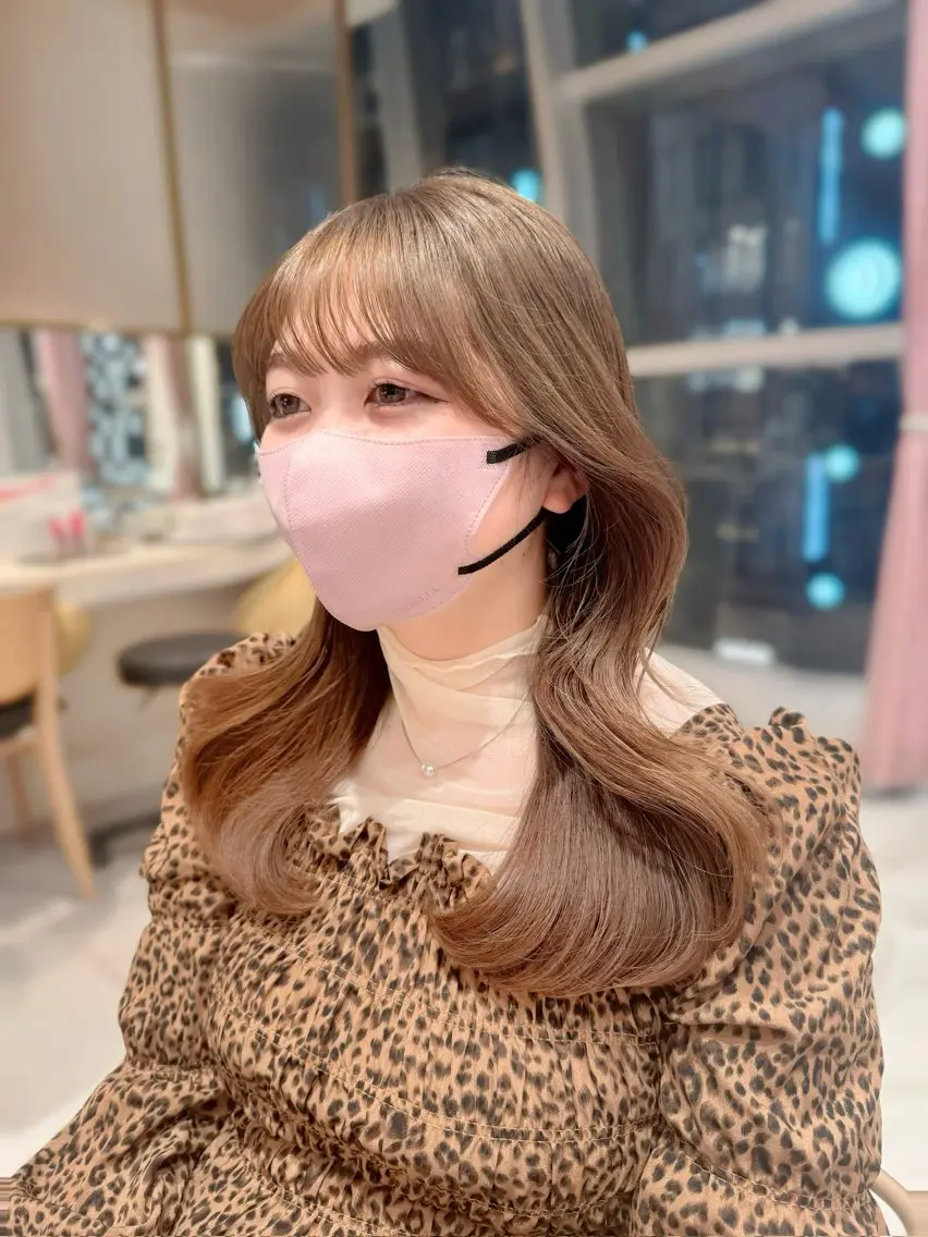ミディアム カラー カット ヘアカラー トリートメント ヘッドスパ ヘアセット 韓国ヘア/レイヤー/ 顔まわり/りょーとのヘアスタイル