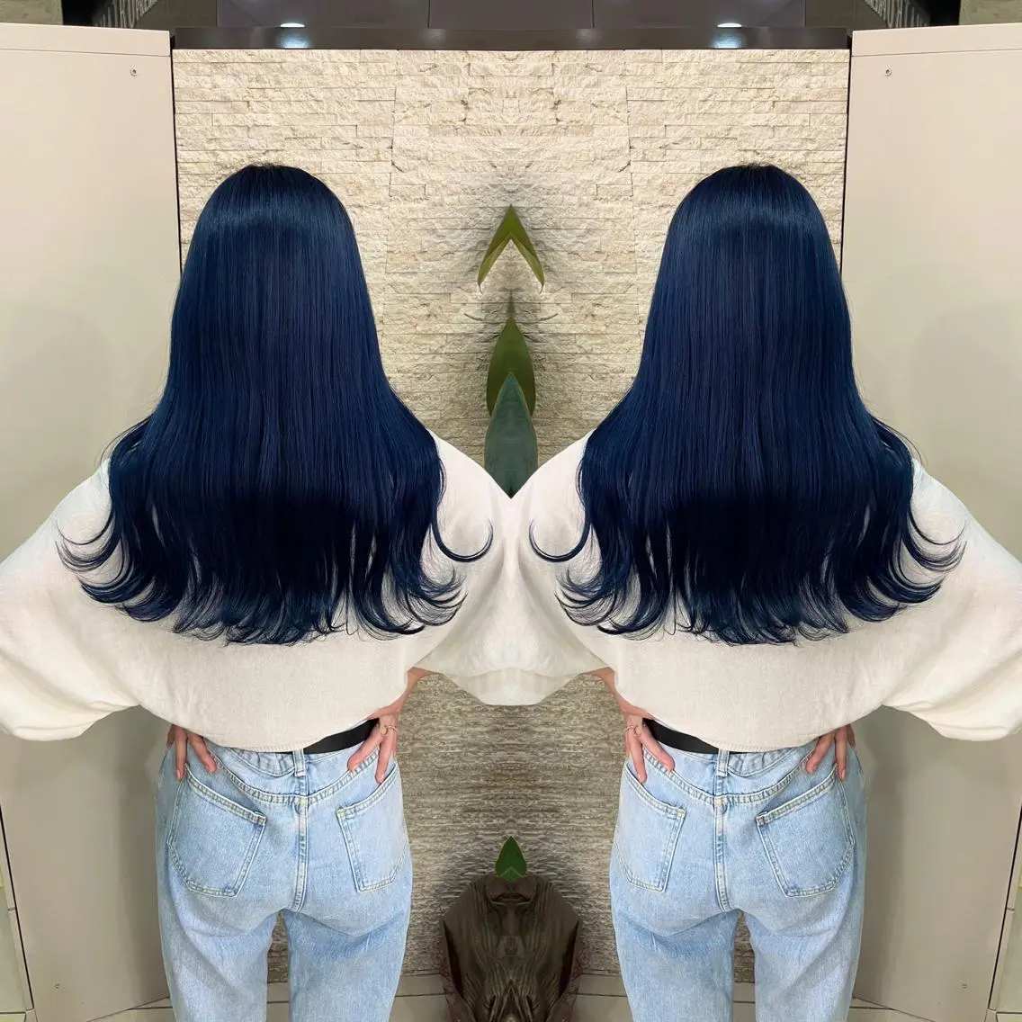 セミロング カット ヘアカラー トリートメント Y Uのヘアスタイル