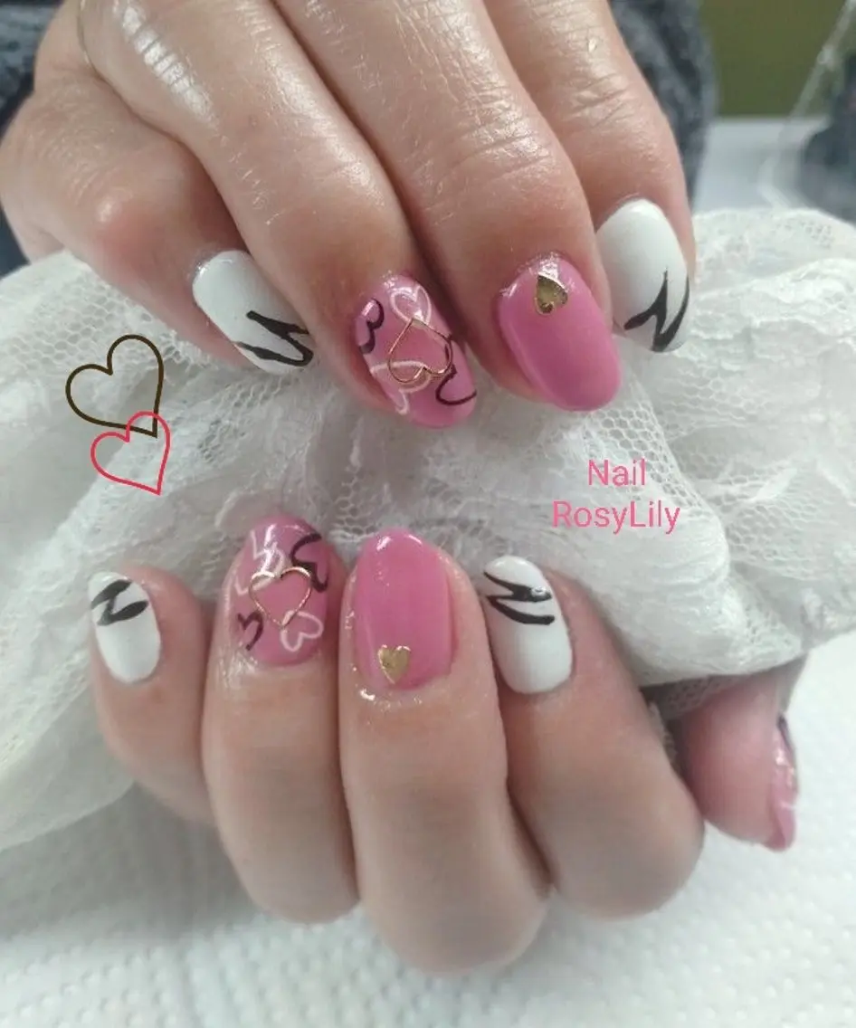 ネイル 持ち込み バレンタイン プライベートサロン Rosy Lilyのネイルデザイン