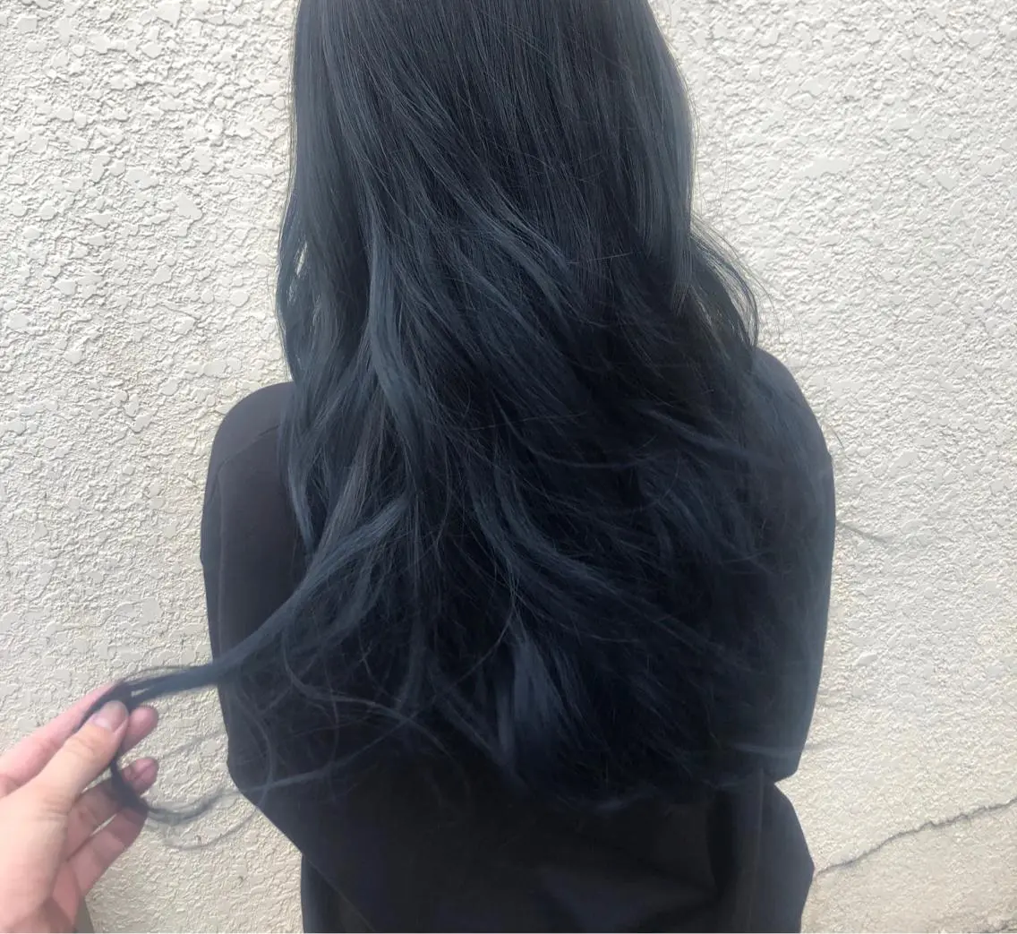 ロング カラー ブルーカラー ネイビーカラー カット ヘアカラー トリートメント 髪質改善💓艶髪💓 暖色💗加藤あゆみのヘアスタイル