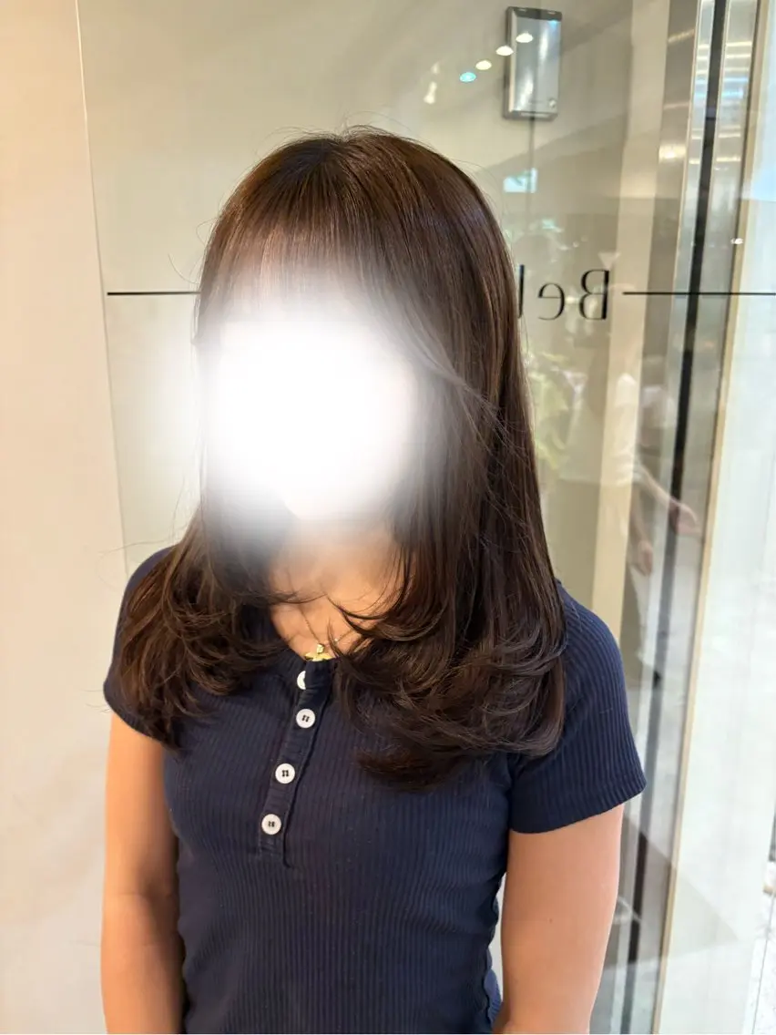 セミロング レイヤーカット 似合わせカット‪// 鶴我万唯華のヘアスタイル