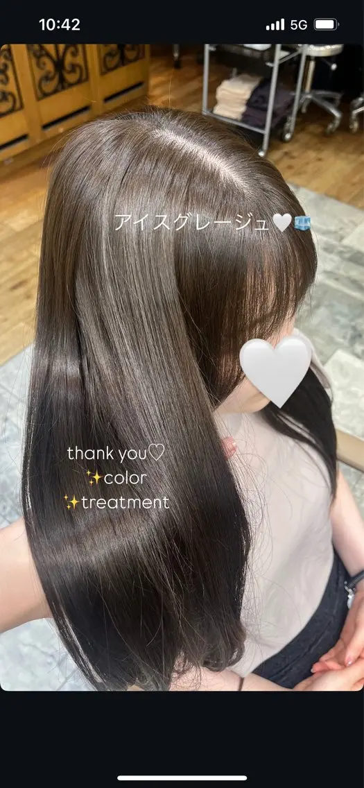 オススメ🎀ケアカラー＋うる艶補修トリートメント【ダメージ色落ち防止🎀】【マッサージ付✨巻き髪仕上げOK】の写真