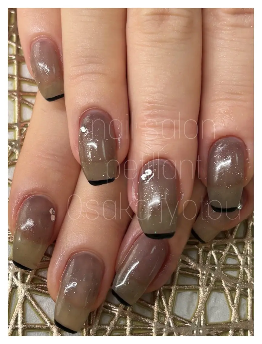 ネイル アートネイル クリアネイル キラキラネイル nail salon petillantのネイルデザイン