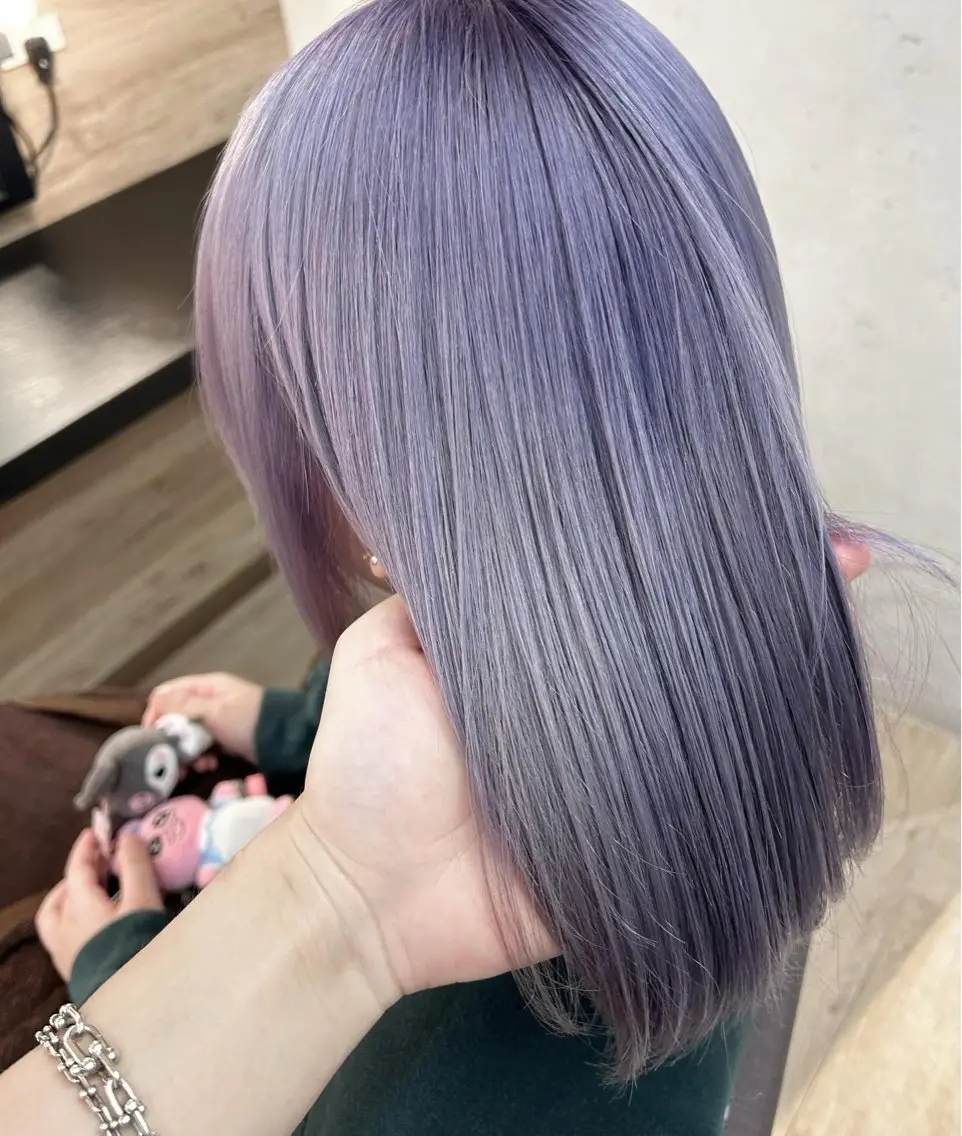 カラー ブリーチ ラベンダーカラー トリートメント ユナイテッド ビューティー西金沢のヘアスタイル