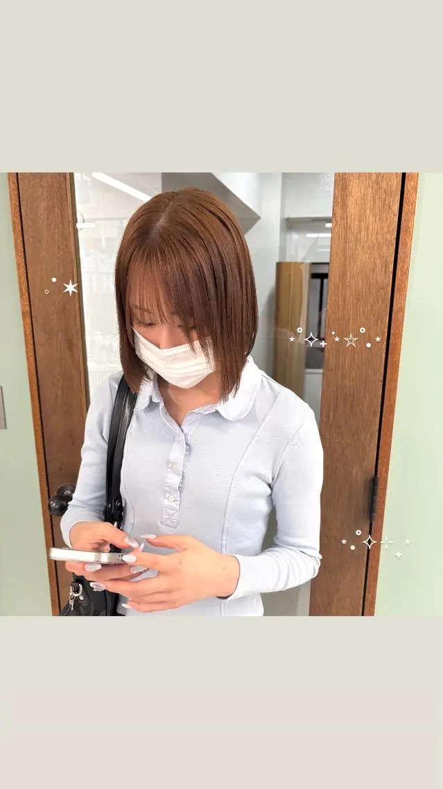 ショート カラー 縮毛矯正 🎀【透明感カラー 縮毛矯正】さえ🎀のヘアスタイル
