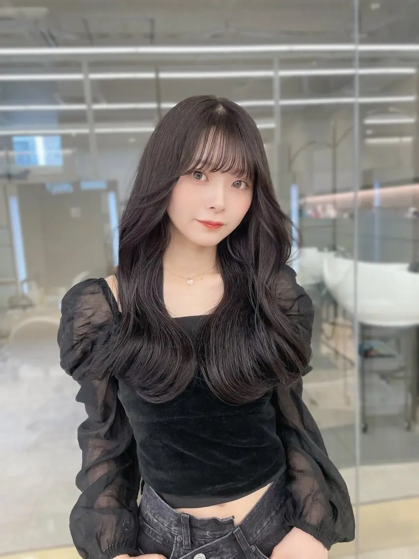 ロング カラー 透明感カラー グレージュ カット ヘアカラー トリートメント COA GINZA 空也/前髪/顔まわりのヘアスタイル