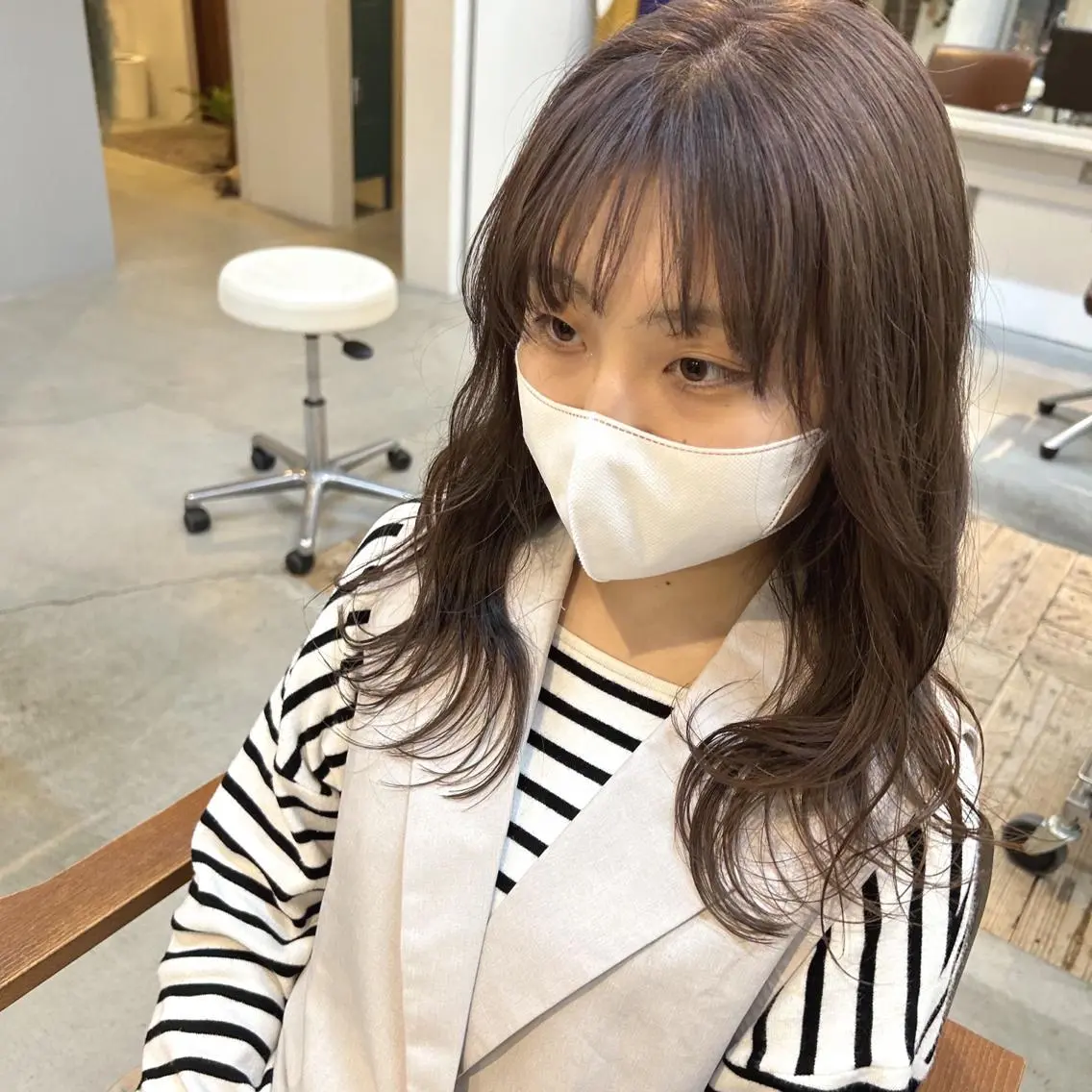 ミディアム ヘアカラー 綿貫 美雪のヘアスタイル