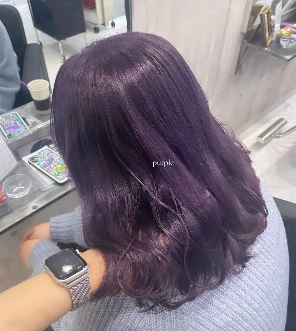 セミロング カラー ヘアアレンジ ブリーチ ヘアカラー 最新艶髪トレンド¦ ヘア¦miyu🐒♡のヘアスタイル