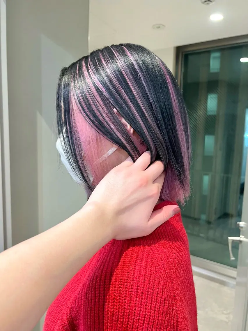ショート カラー ブリーチ ケアブリーチ ハイトーンカラー ピンクカラー ヘアカラー トリートメント 原宿/ブリーチ特化/ RYUTOのヘアスタイル