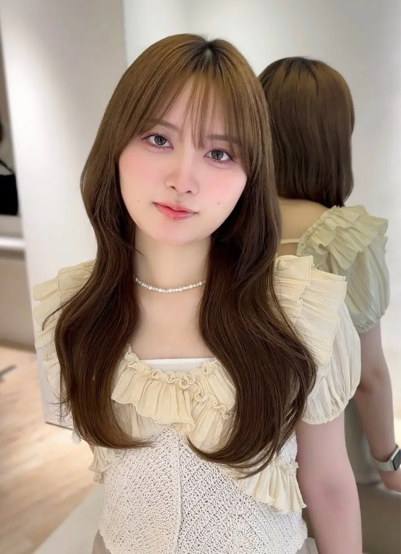 ロング カラー ヘアカラー ParveMix 岡本えりかのヘアスタイル