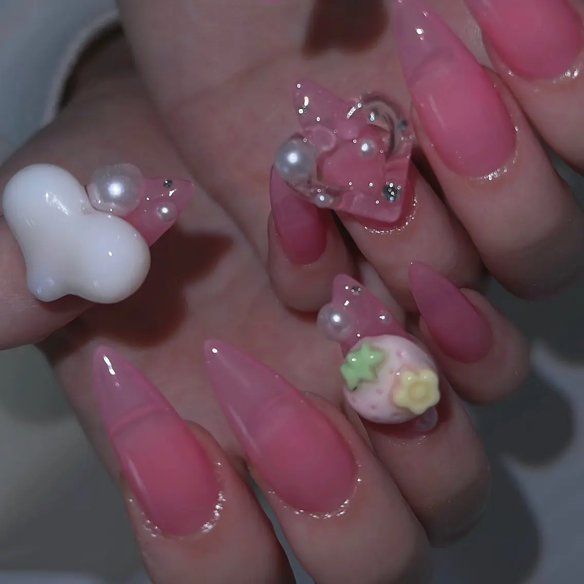 ネイル クリアネイル ピンク nail S🎀| 格安|渋谷.表参道のネイルデザイン