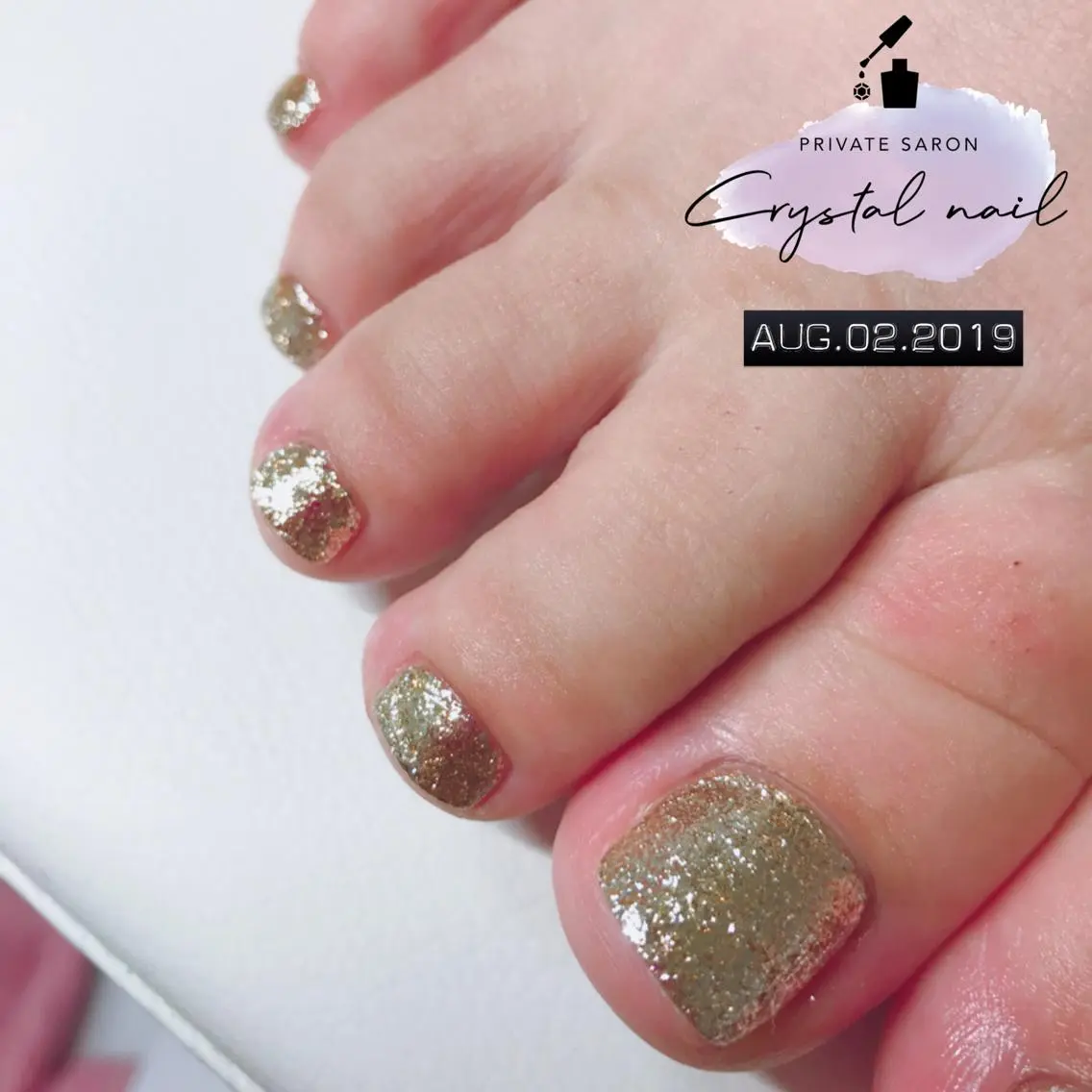 ネイル ラメ(グリッター) ワンカラーネイル フットネイル SCENERY NAILのネイルデザイン