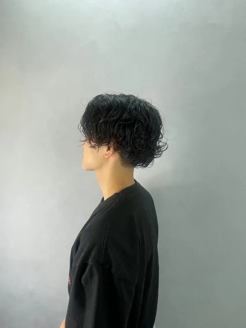 メンズ カット パーマ カミヤマ リョウマのヘアスタイル
